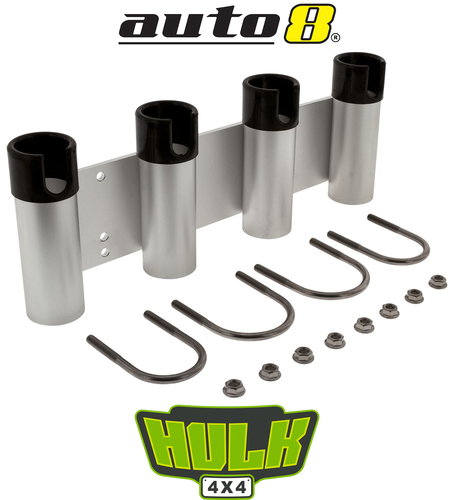 Hulk 4x4 HU2375 Bullbar Fishing Rod Holder Holds 4 Rods for 59mm & 75mm Bullbars eBay